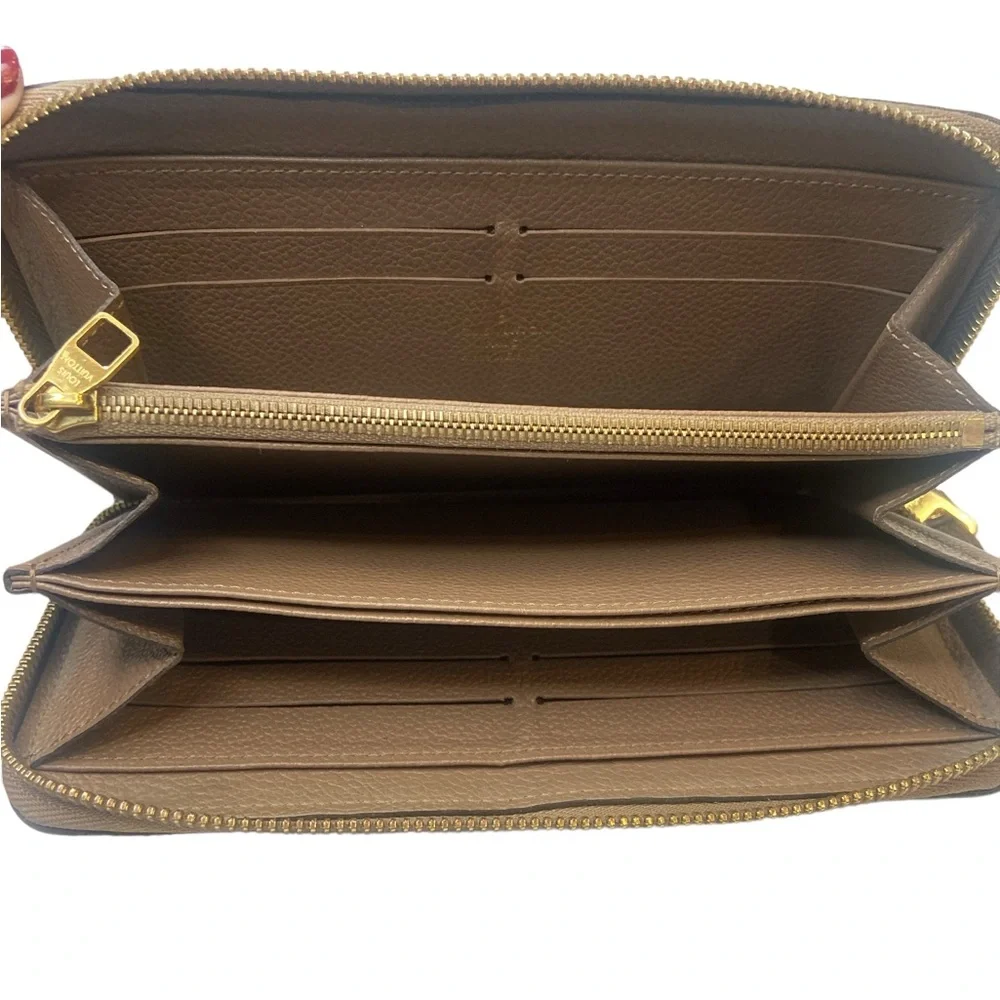 Louis Vuitton Brown Monogram Embossed Zipper Wallet